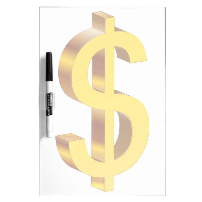 Gold Dollar Symbol Dry Erase Boards