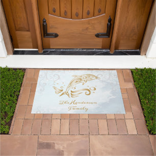 Gold Dolphin Personalized Doormat