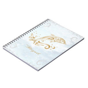 Gold Dolphin Personalized Notebook