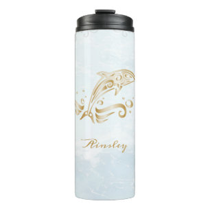 Gold Dolphin Personalized Thermal Tumbler