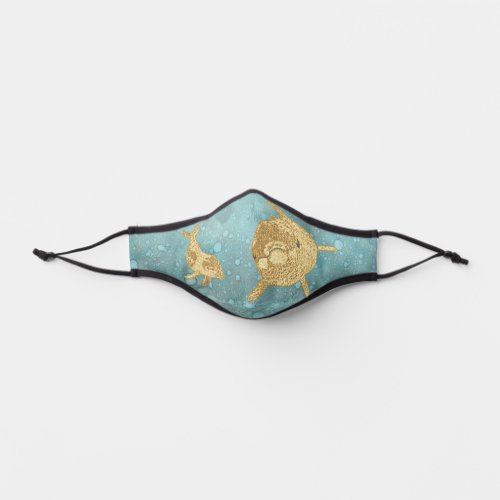 Gold Dolphins Ocean View Premium Face Mask