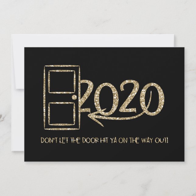 Gold Don't let the door hit ya on the way out! Invitation (Front)