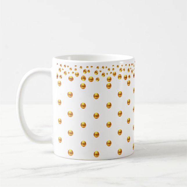 Gold Dot Confetti Coffee Mug (Left)