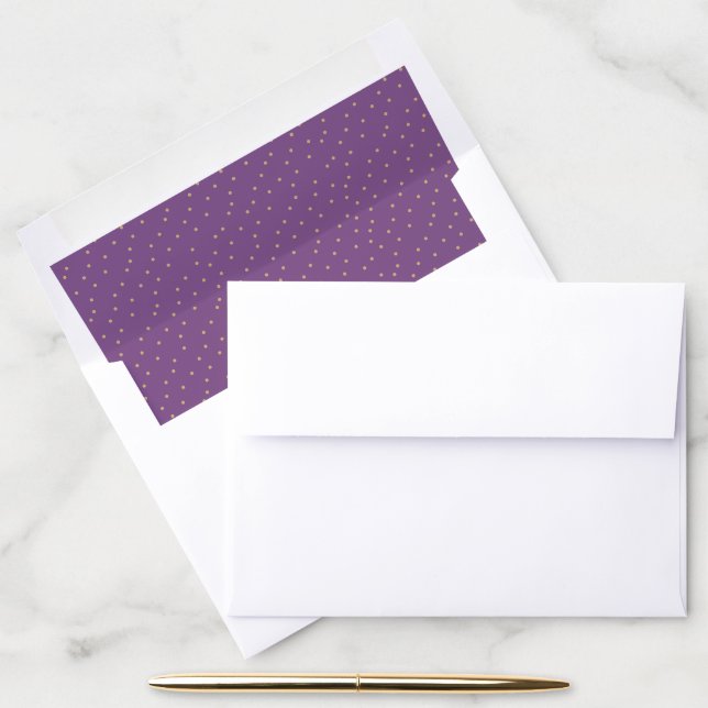 Gold Dot on Purple Envelope Liners (Desk)
