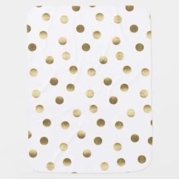 Gold Dots Baby Blanket by MinaStudio at Zazzle