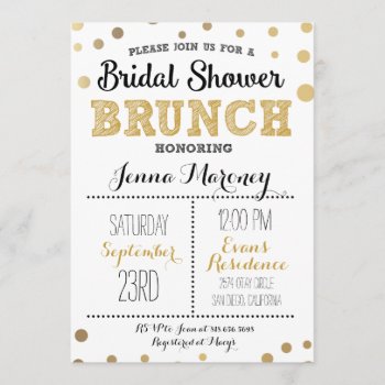 Gold Dots Bridal Shower Invitation by GreenLeafDesigns at Zazzle