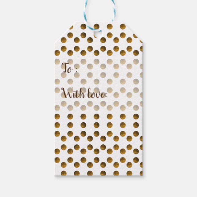 Gold Dots Custom Gift Tags (Front)