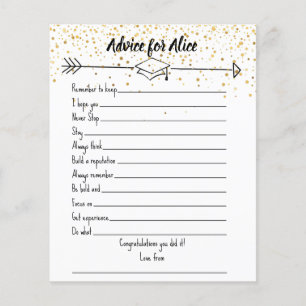 gold dots elegant graduation advice wisdom notes flyer