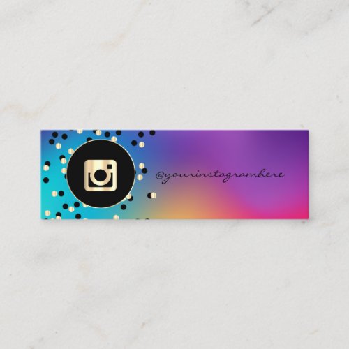 Gold Dots Holographic Instagram Social Media Mini Business Card