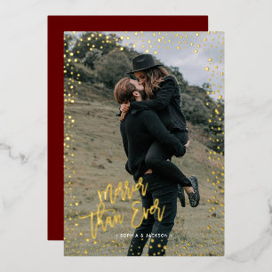 Gold dots merrier than ever real Foil Holiday Card