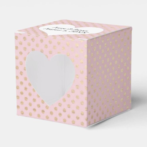 Gold Dots On Blush Pink Favor Boxes