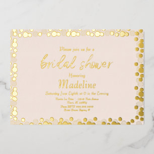 Gold Dots Pattern Wedding Foil Pressed Invitation