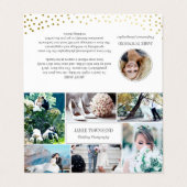 Gold Dots Photo Collage Professional Photographer Business Card (Outside Unfolded)