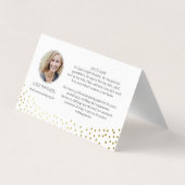 Gold Dots Photo Collage Professional Photographer Business Card (Back)