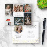 Gold Dots Photo Collage Professional Photographer Flyer<br><div class="desc">Double sided flyer for a professional photographer, where you can showcase your work in a photo collage with room for six of your photos. Add your name and specialty or title or service on the cover. The back features faux gold confetti, a profile photo of yourself, and your contact information...</div>