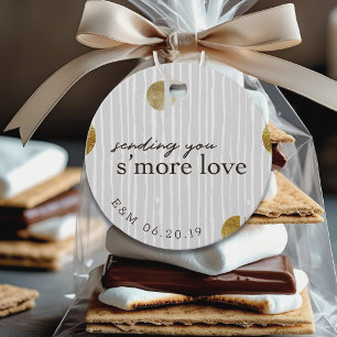 Gold Dots S'more Love Wedding Round Favor Tags