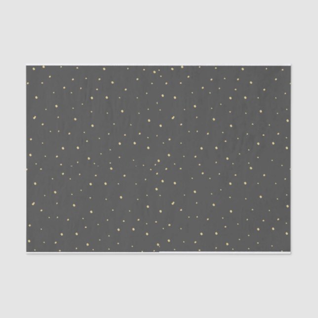 Gold Dots Tissue Paper Black (Front)
