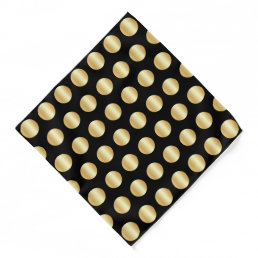Gold Dots Trendy Elegant Black Glamorous Template Bandana