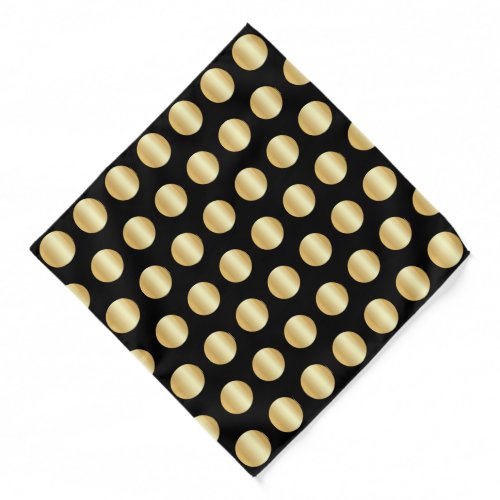 Gold Dots Trendy Elegant Black Glamorous Template Bandana