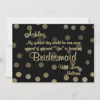 Gold Dots | Will You Be My Bridesmaid Invitation