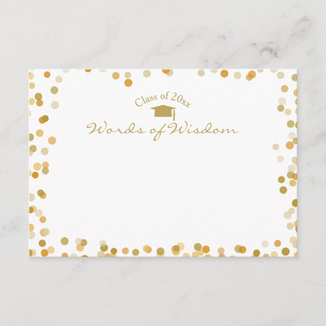 Gold Dots Words of Wisdom Advice for the Graduate Card (Front)