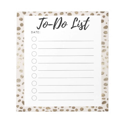 Gold Dotted To_Do List Notepad