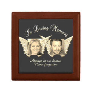 Gold Double Angel Wings Memorial Gift Box