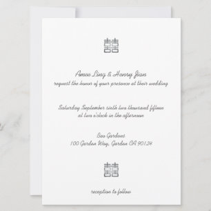 Gold Double Happiness Lanterns Chinese Invites