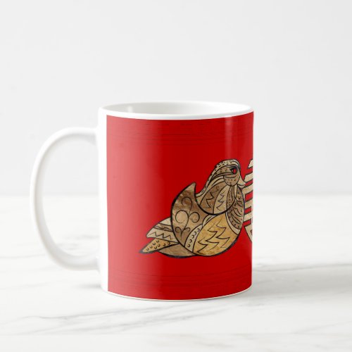 Gold Double Happiness Symbol with Mandarin Ducks Coffee Mug