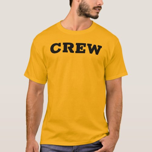 Gold Double Sided Print Crew Staff Mens Modern T_Shirt