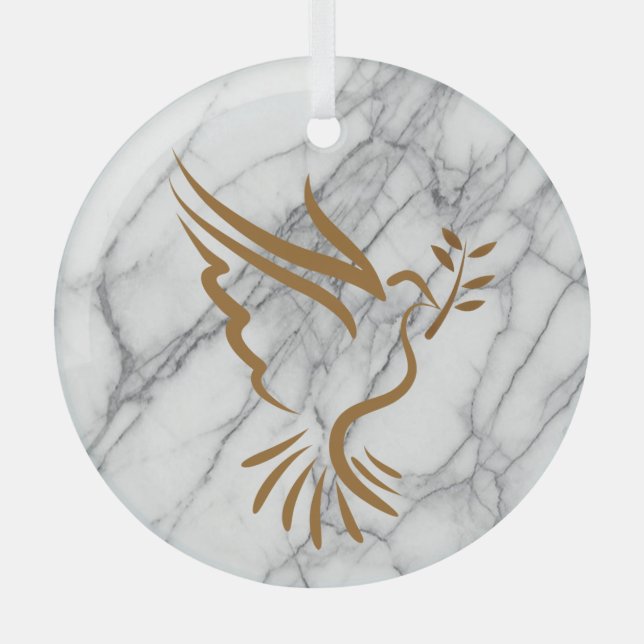 Gold Dove Ceramic Ornament (Front)