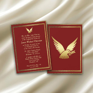 Gold Dove Confirmation Invitation