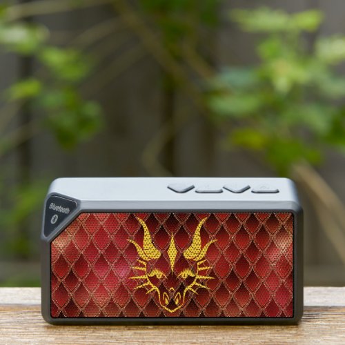 Gold Dragon and Red Dragon Scales design Bluetooth Speaker