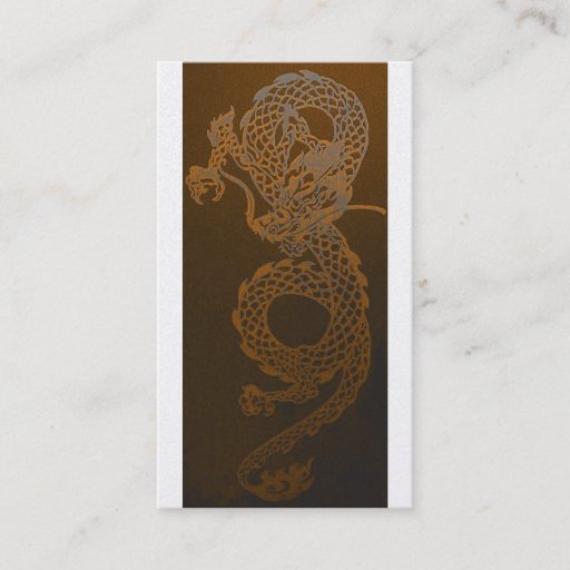 Customizable Gold Dragon Business Card