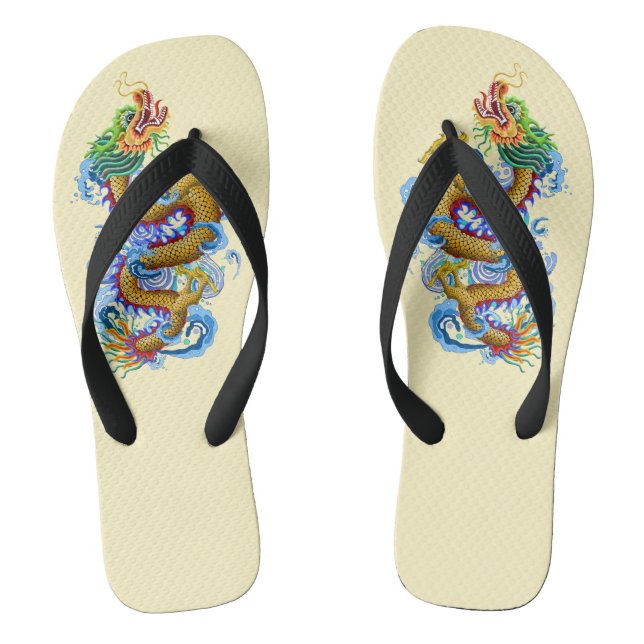 Gold Dragon Flip Flops (Footbed)