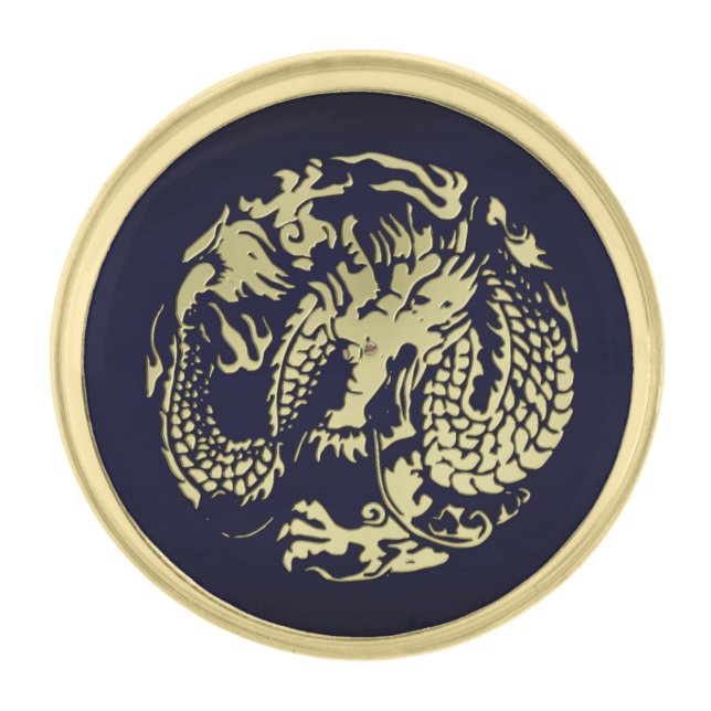Gold Dragon Gold Finish Lapel Pin (Front)