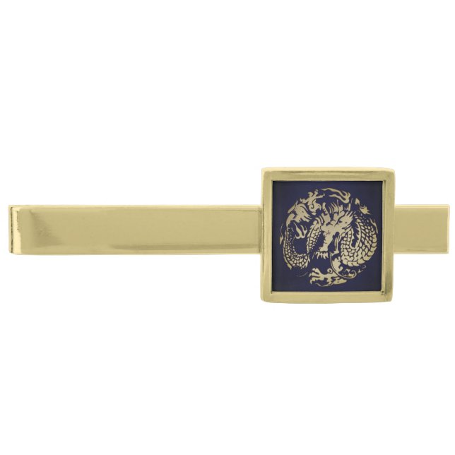 Gold Dragon Gold Finish Tie Bar (Front)