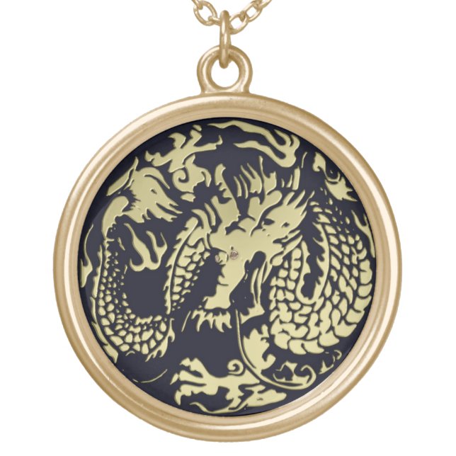 Gold Dragon Gold Plated Necklace (Front)