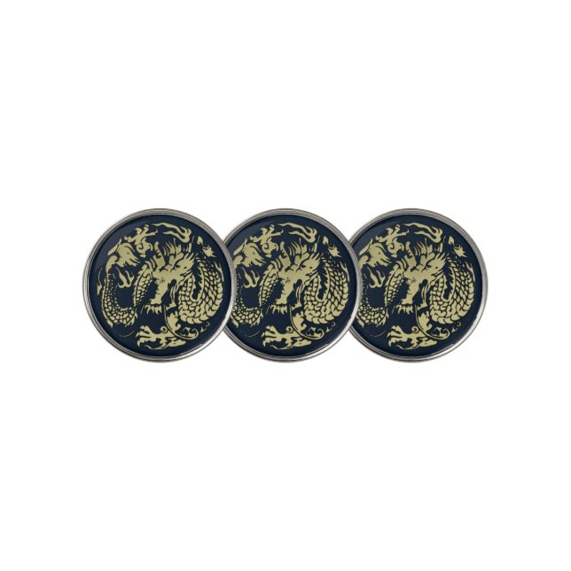 Gold Dragon Golf Ball Marker (3 Up)