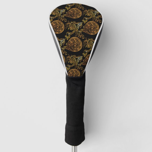 Gold Dragon Golf Head Cover (Front)
