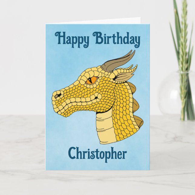 Gold Dragon Head in Profile Card (Front)