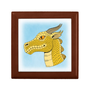 Gold Dragon Head in Profile Gift Box