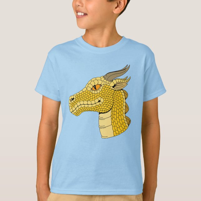 Gold Dragon Head in Profile T-Shirt (Front)