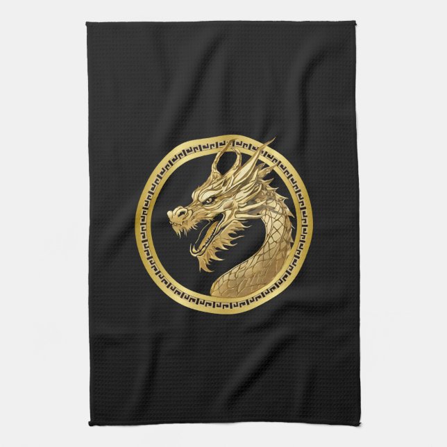 Gold Dragon- Kitchen Towel (Vertical)