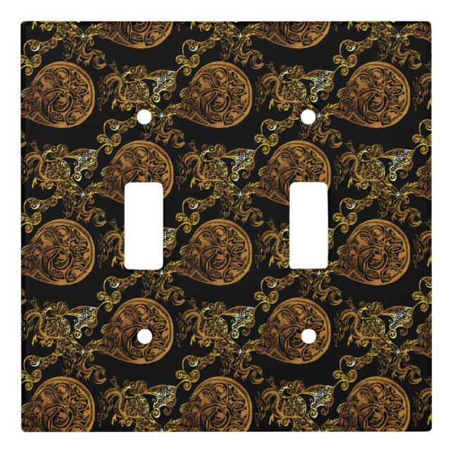 Gold Dragon Light Switch Cover (Front)