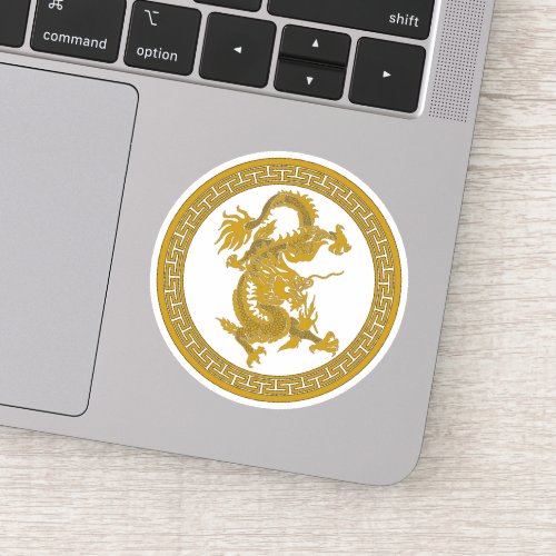 Gold dragon medallion sticker