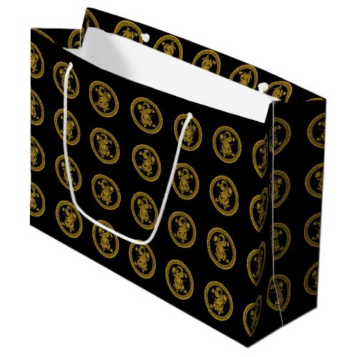 Gold dragon medallions  large gift bag