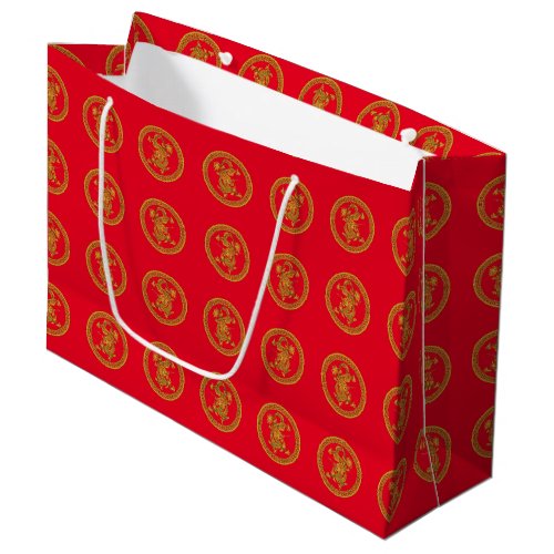 Gold dragon medallions  large gift bag