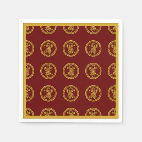 Gold dragon medallions  napkins