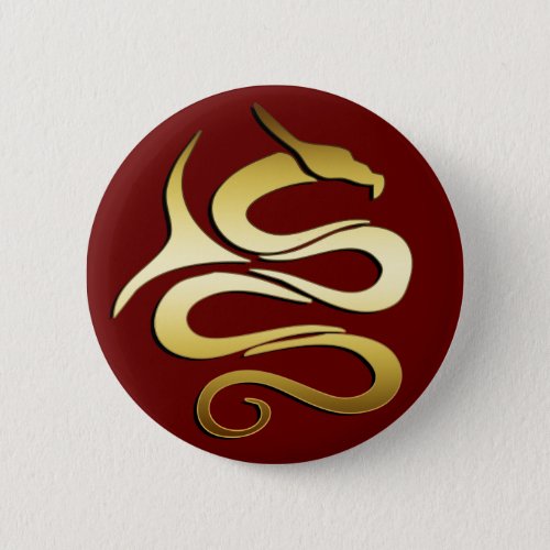 GOLD DRAGON PINBACK BUTTON